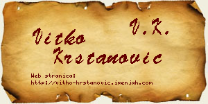 Vitko Krstanović vizit kartica